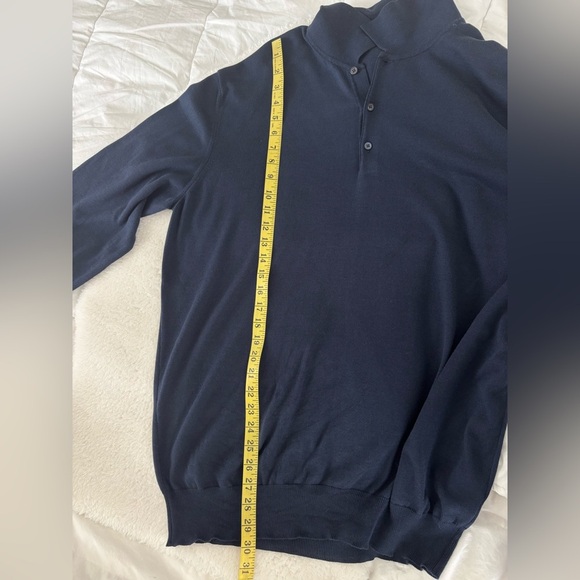 Pal Zileri Navy Long Sleeve Polo Shirt 100% cotton XXXL - Picture 9 of 10